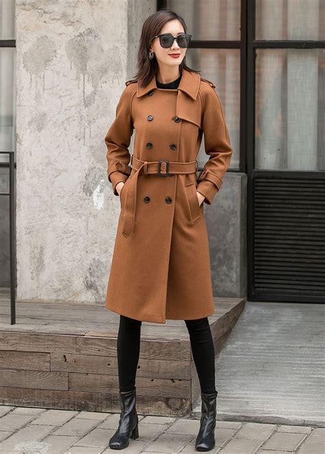 long camel warm wool coat.